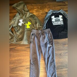 3 Under Armour Boys Size 4 Sweatshirt, Longsleeve Shirt & Pant Set
